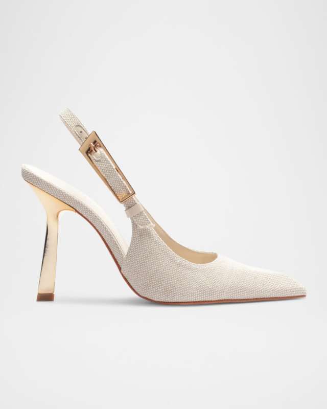 Ciara Linen Slingback Pumps
